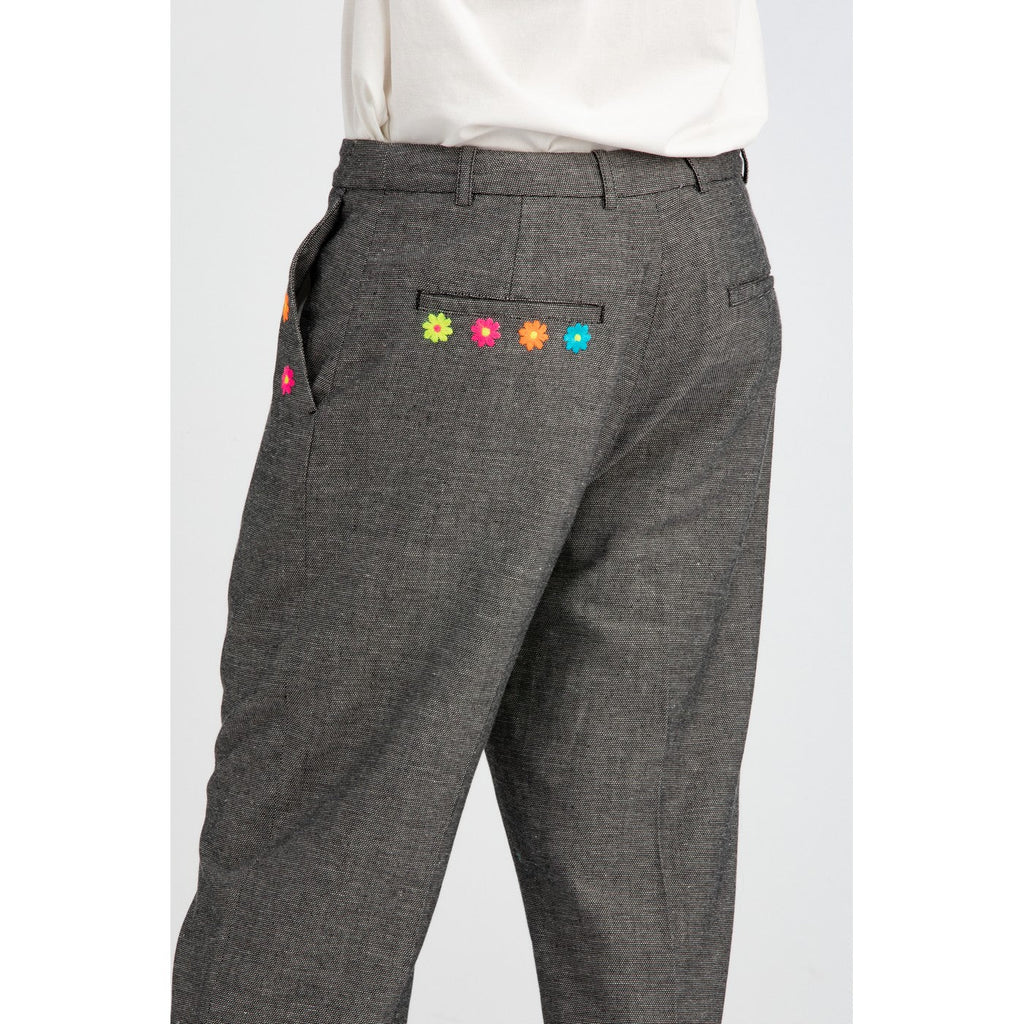 Pantalon Flower Embroidered Tailored