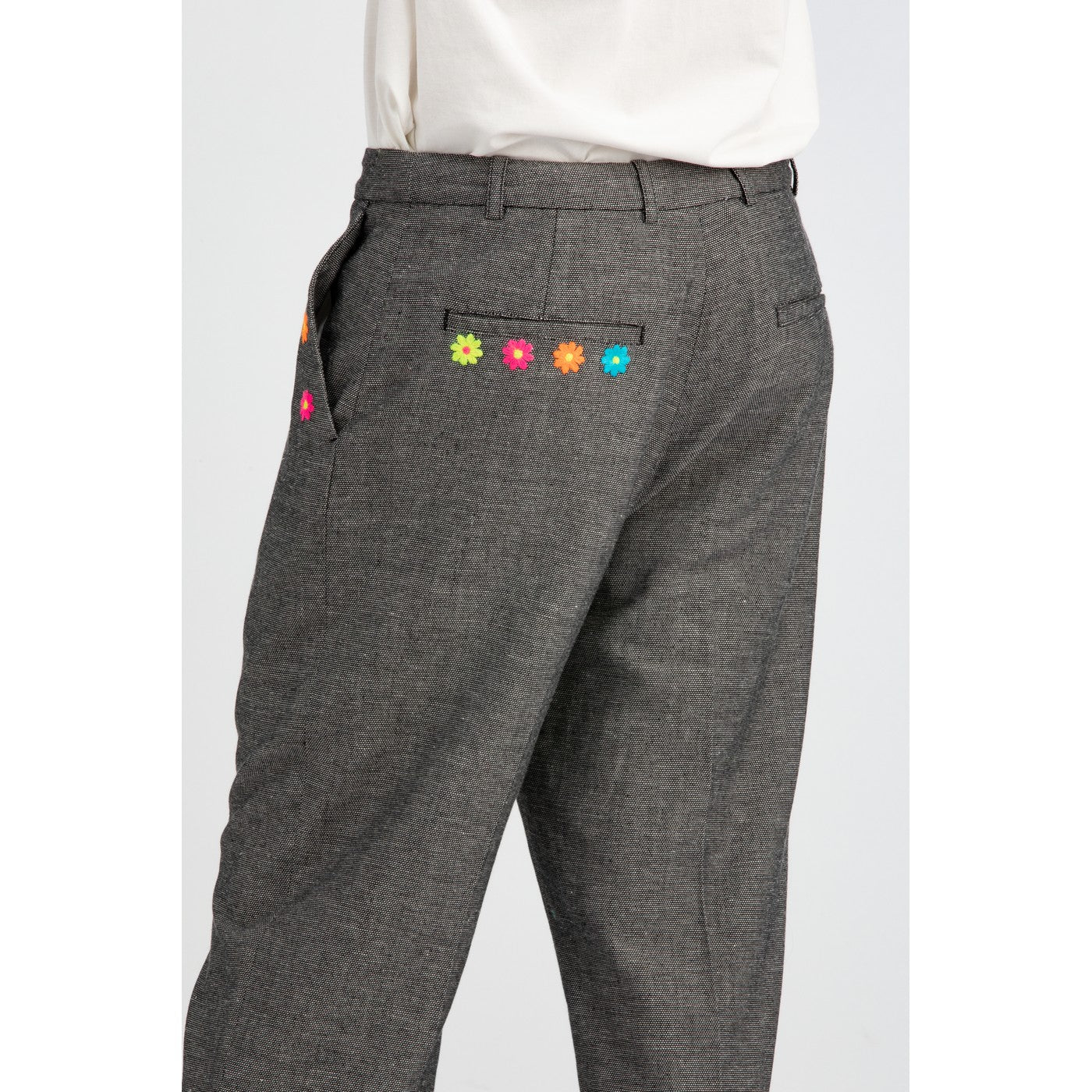 Pantalon Flower Embroidered Tailored