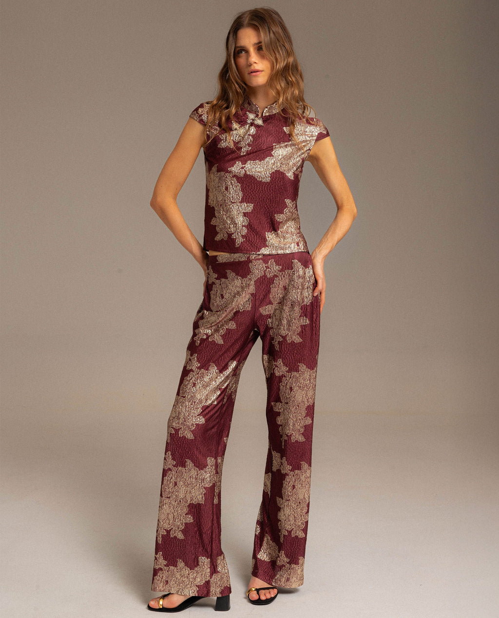 Pantalon Ruby Bloom - Bordeaux