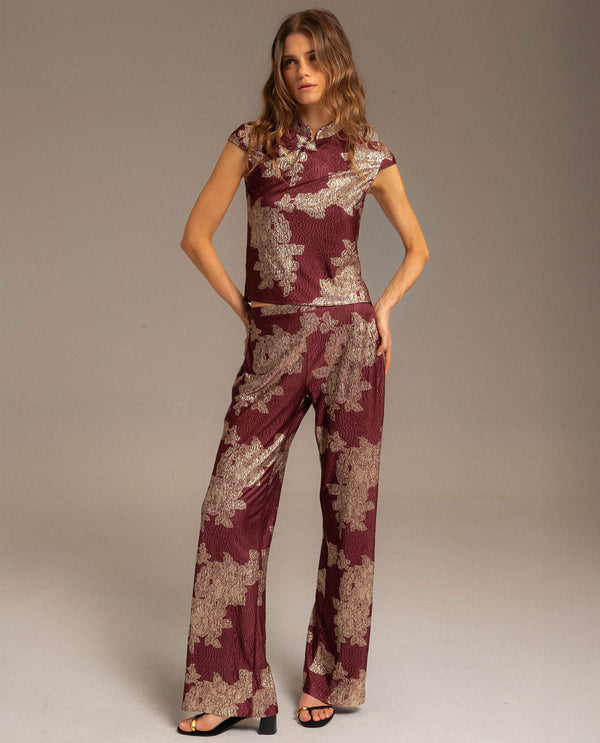 Pantalon Ruby Bloom - Bordeaux