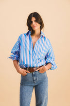 Chemise Dona Stripes Bleu Et Rose