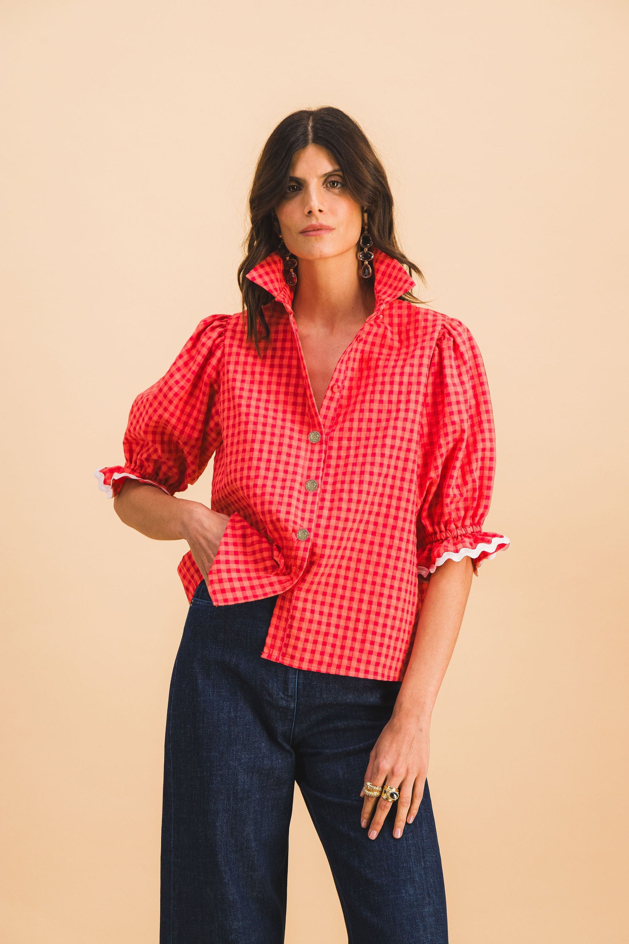 Chemise Jim Carreaux Rouges