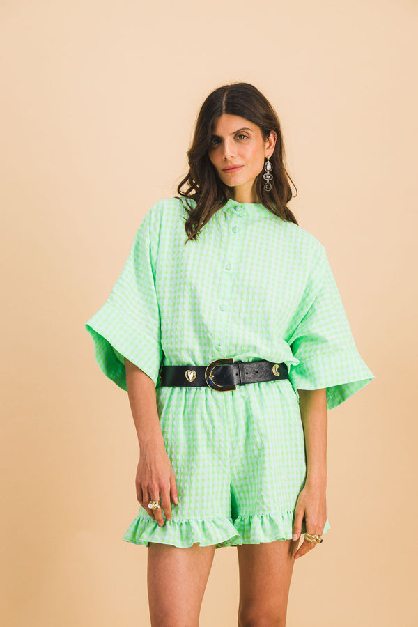 Short Dario Carreaux Vert
