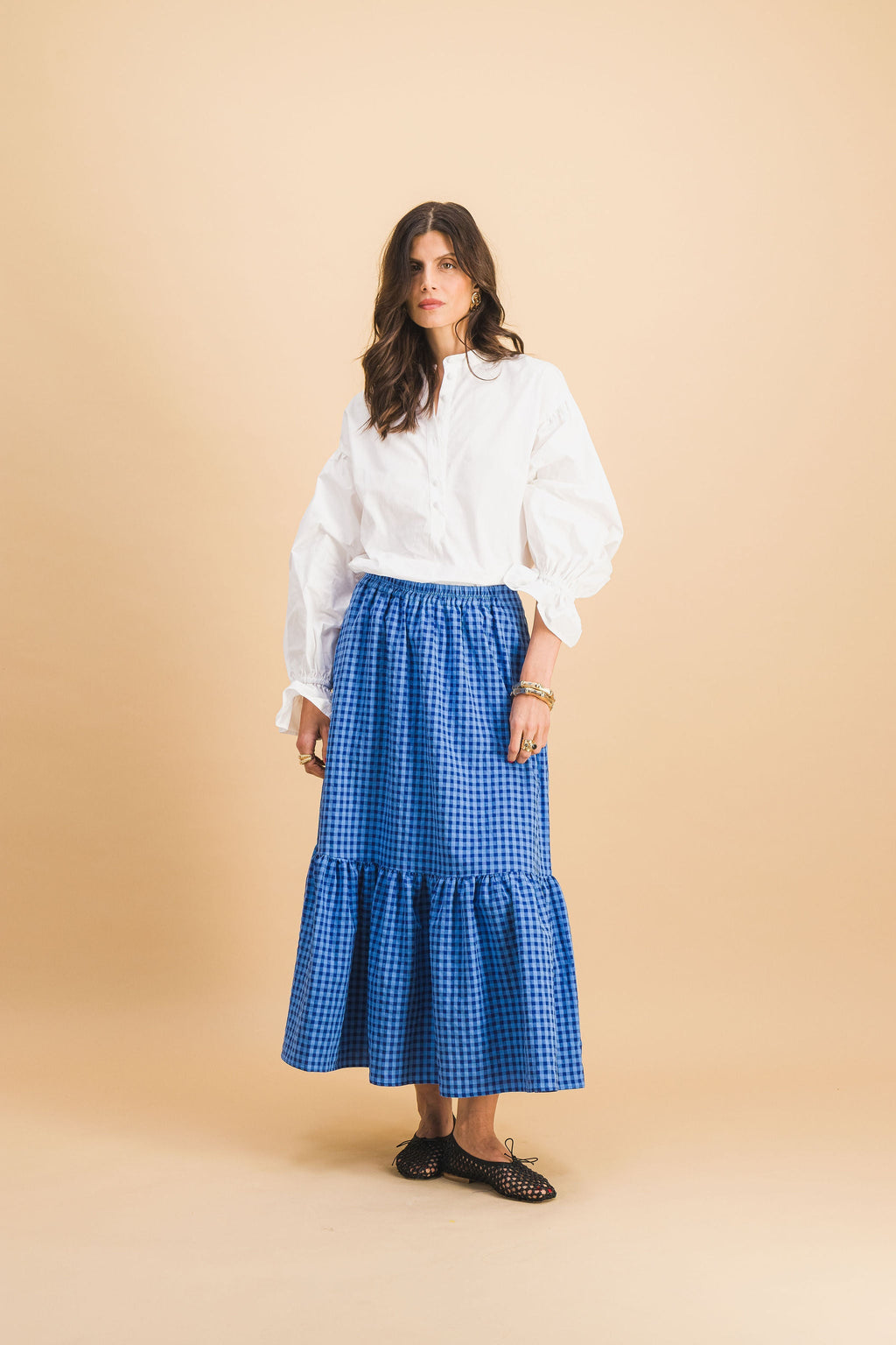 Jupe Clem Carreaux Bleu
