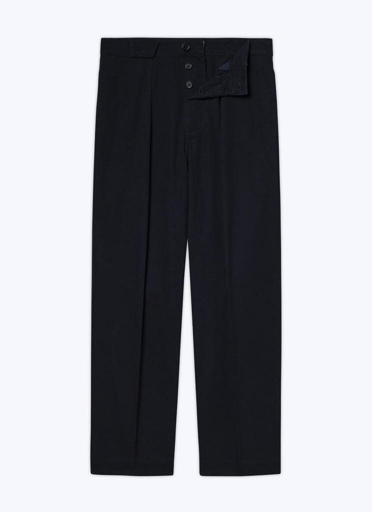 Fursac - Pantalon Bleu Marine En Gabardine De Coton