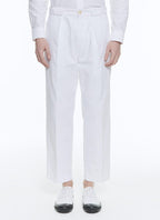 Fursac - Pantalon Blanc En Gabardine De Coton