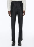 Fursac - Pantalon Noir En Coton Et Soie