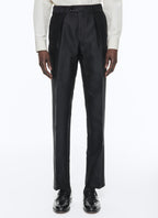 Fursac - Pantalon Noir En Coton Et Soie