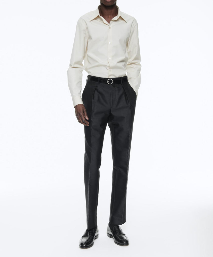 Fursac - Pantalon Noir En Coton Et Soie
