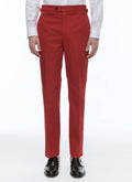 Fursac - Pantalon En Gabardine De Coton Rouge