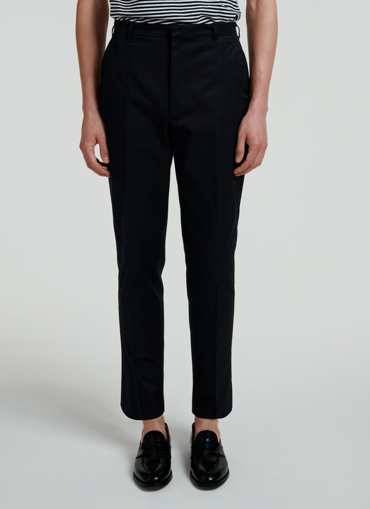 Fursac - Pantalon Chino Large En Gabardine De Coton Noir