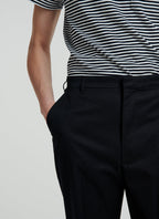 Fursac - Pantalon Chino Large En Gabardine De Coton Noir