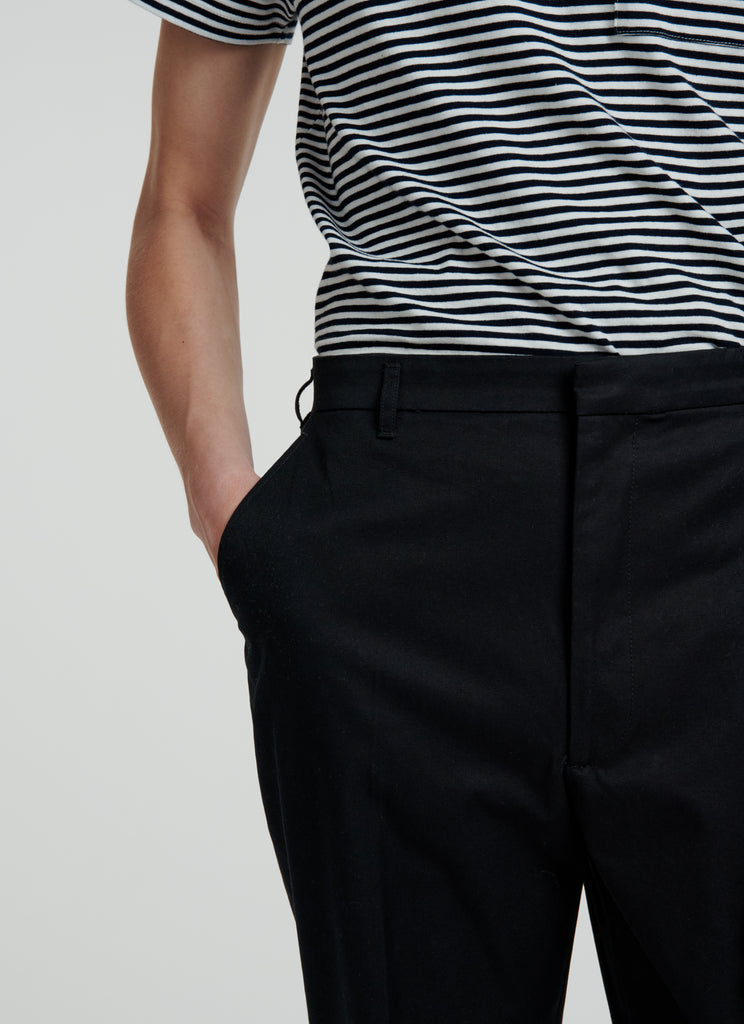 Fursac - Pantalon Chino Large En Gabardine De Coton Noir