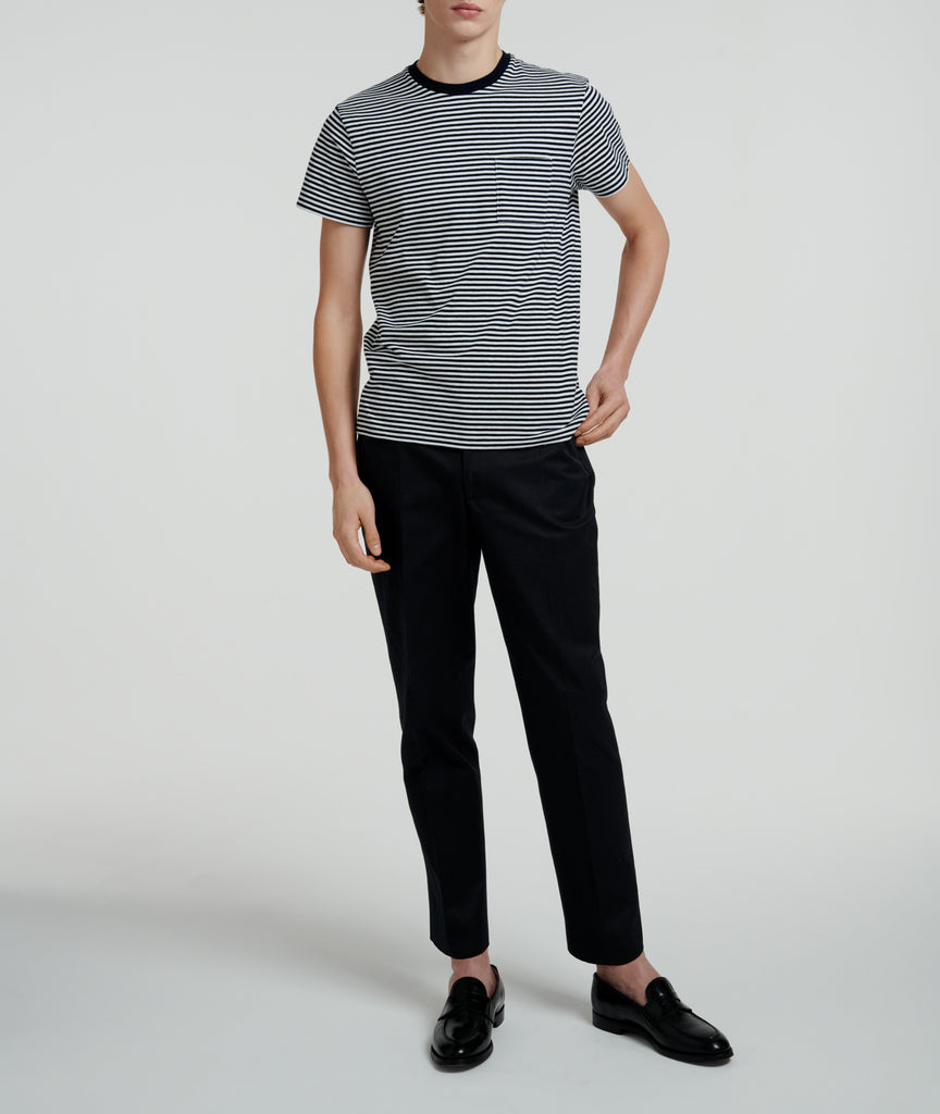 Fursac - Pantalon Chino Large En Gabardine De Coton Noir
