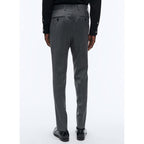 Fursac - Pantalon En Toile De Laine Gris Anthracite - Gris Anthracite