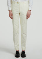 Fursac - Pantalon Serge Coton Tramée Jaune Clair - Jaune Pale