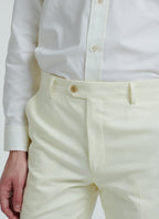 Fursac - Pantalon Serge Coton Tramée Jaune Clair - Jaune Pale