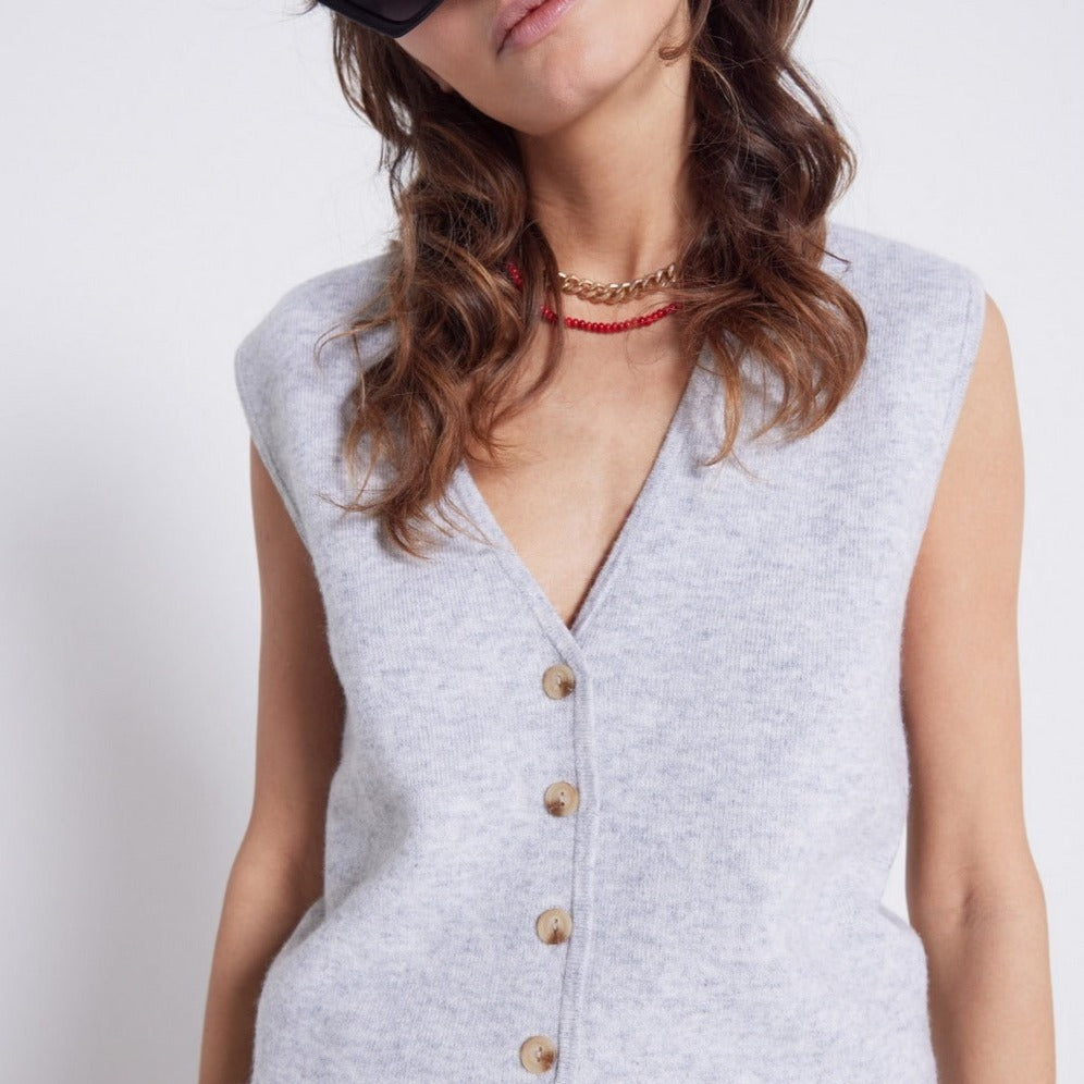 Notshy - Gilet Costume Cachemire Yolanda - Gris Intemporel