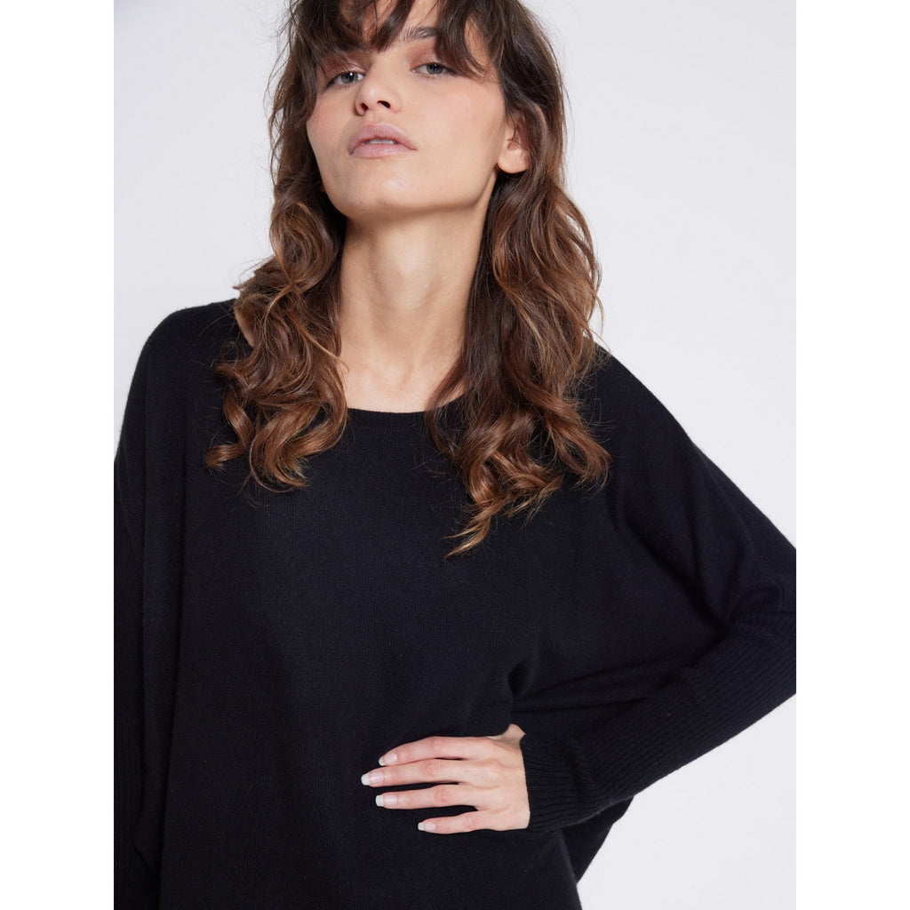 Notshy - Pull Poncho Cachemire Agnes - Noir Saisissant