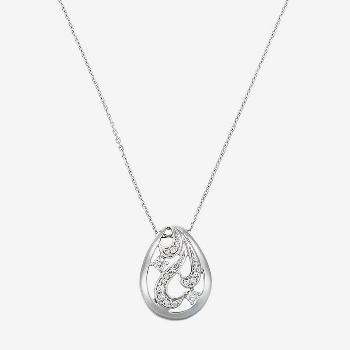 Pendentif "Kanagawa" - Or Blanc 375/1000