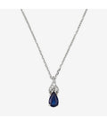 Pendentif "Larme De Saphir" - Diamants 0,01Ct/4 Saphir 0,34Ct - Or Blanc
