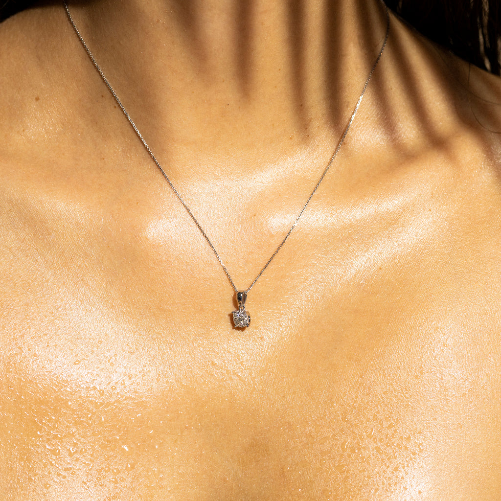 Pendentif "Brillant Lucia" Diamants: 0,27Ct/10 - Or Blanc