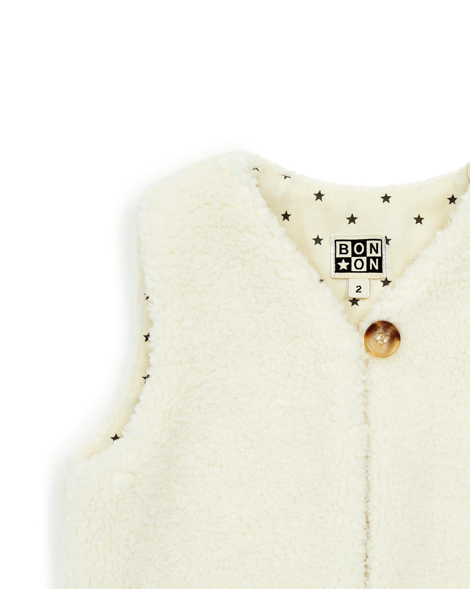 Gilet Sans Manche - Betibb Beige Bébé Polaire