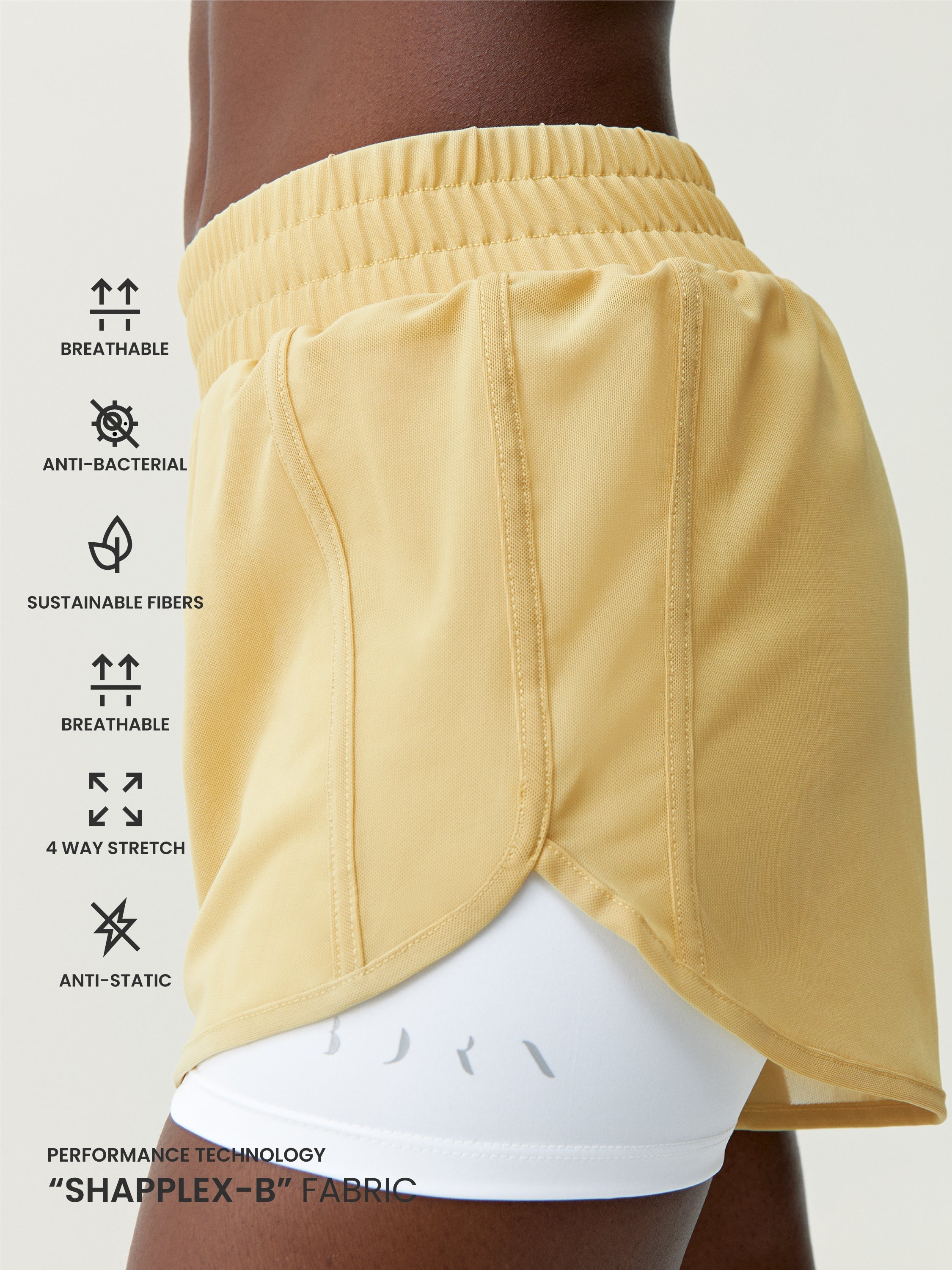 Short Padma 2.0 - Jaune Doux/Blanc - Femme