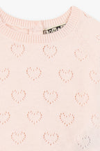Ensemble - Naissance Rose Bébé Cœur Ajouré