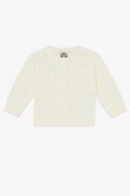 Cardigan - Naissance Beige Cœurs Ajouré
