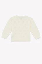 Cardigan - Naissance Beige Cœurs Ajouré