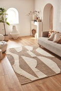 Tapis aspect jute motif abstrait doux  : PAL9489BLA PALMA