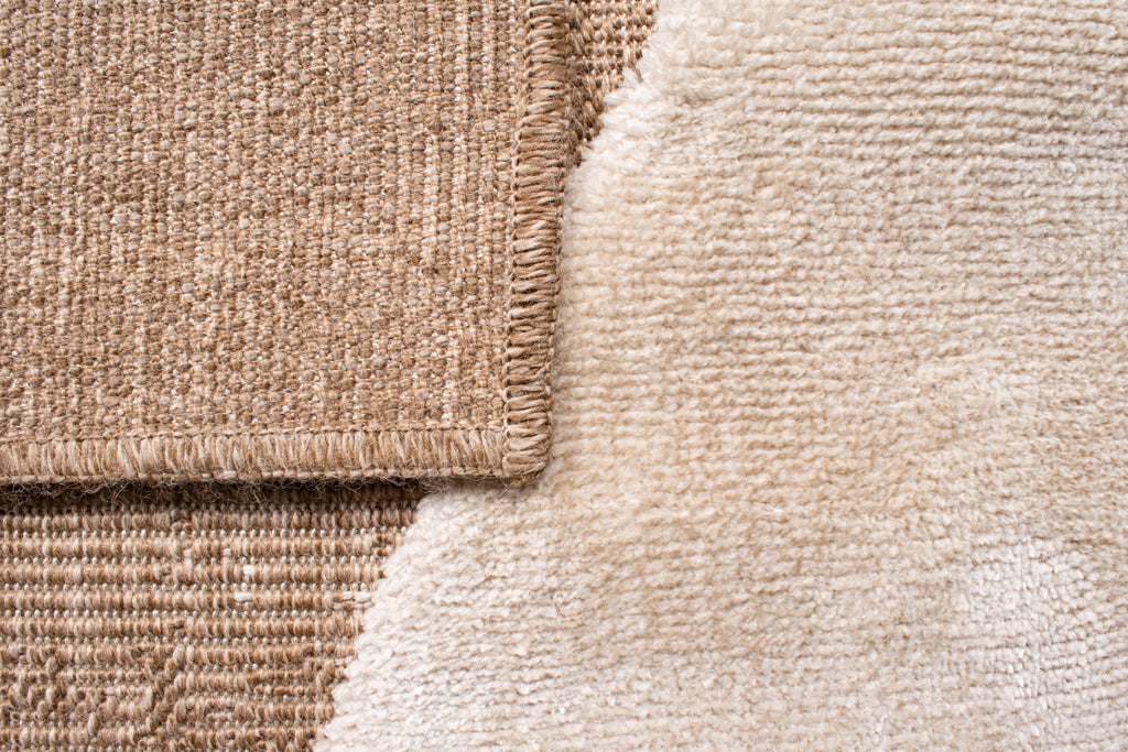 Tapis aspect jute motif abstrait doux  : PAL9489BLA PALMA