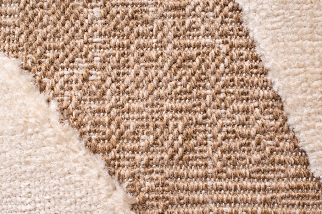Tapis aspect jute motif abstrait doux  : PAL9489BLA PALMA