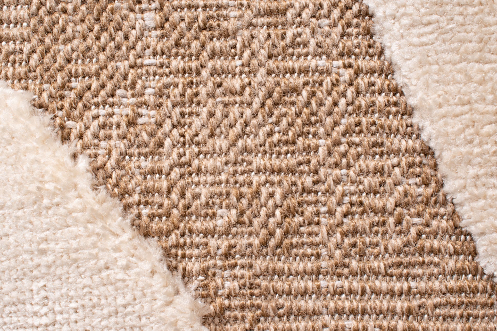 Tapis aspect jute motif abstrait doux  : PAL9489BLA PALMA
