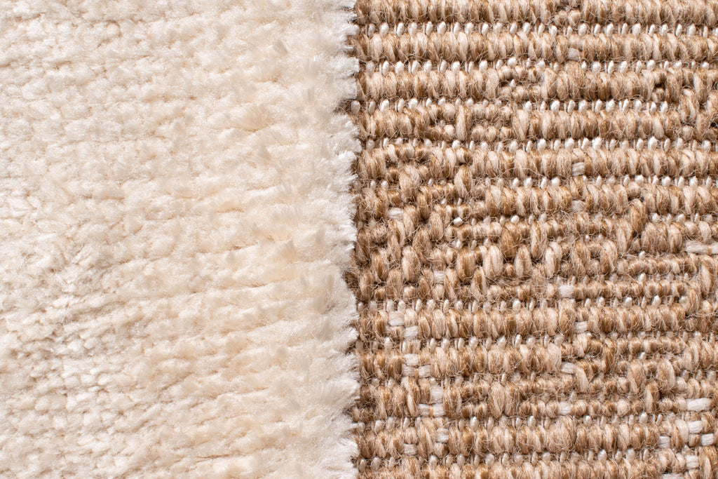 Tapis aspect jute motif abstrait doux  : PAL9489BLA PALMA