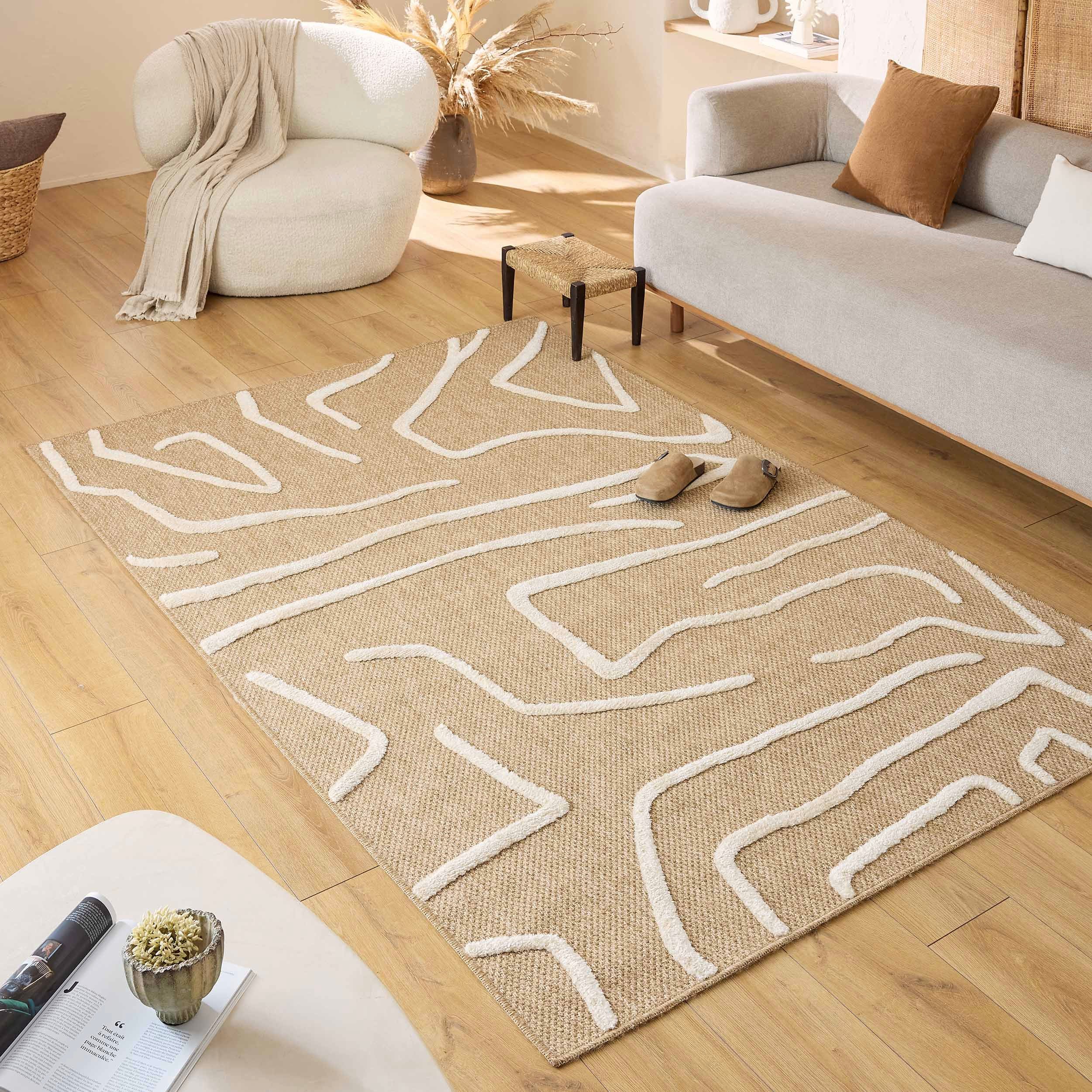 Tapis Palma 9490 - Motif Graphique - Blanc - Intérieur