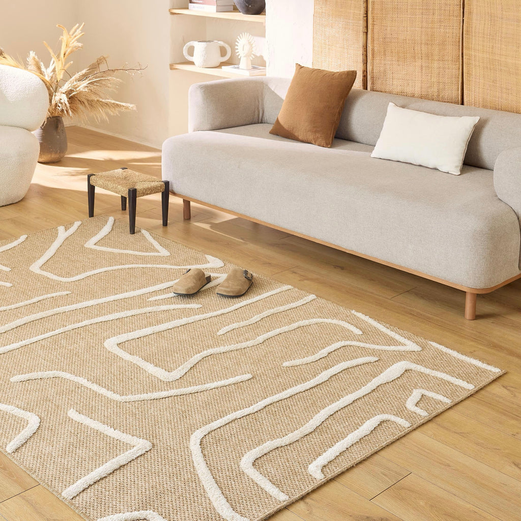 Tapis Palma 9490 - Motif Graphique - Blanc - Intérieur
