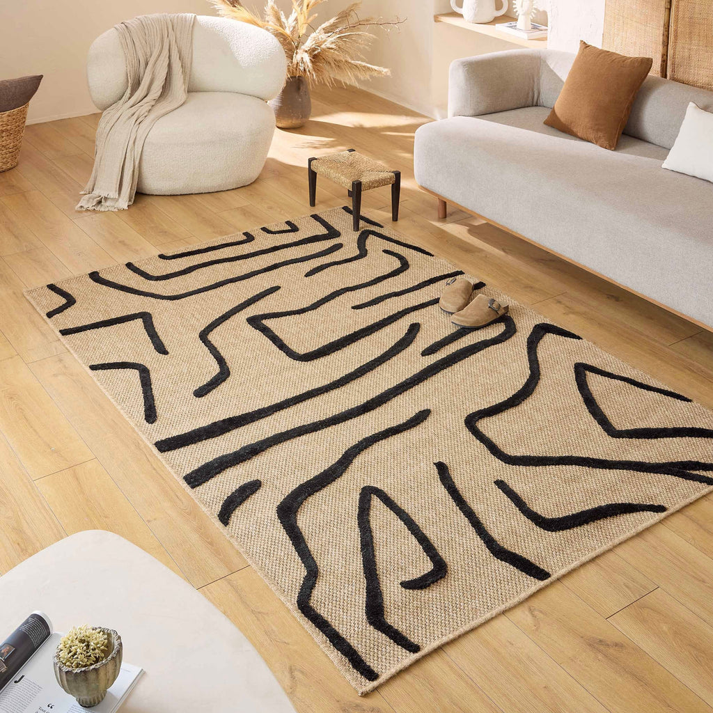 Palma - Tapis D'Intérieur - Polypropylène Et Polyester - Noir