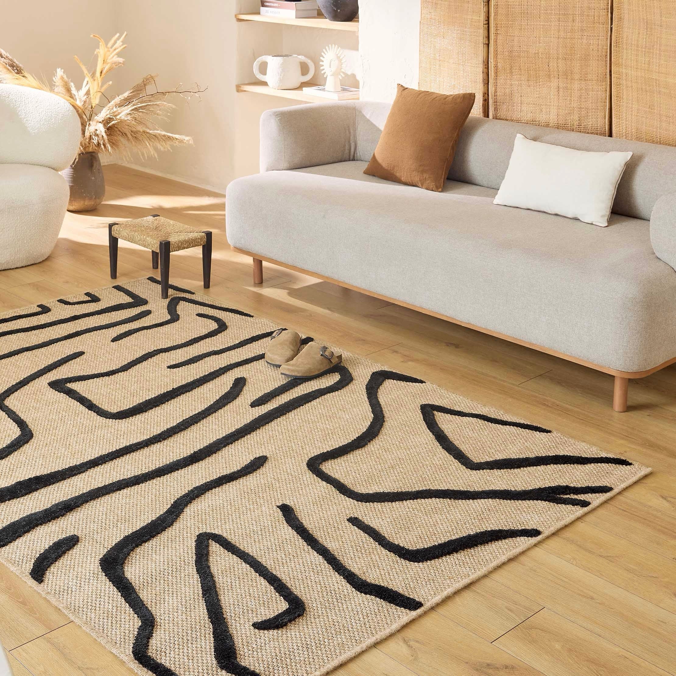 Palma - Tapis D'Intérieur - Polypropylène Et Polyester - Noir