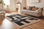 Tapis rustique avec motif noir : PAL9491NOI PALMA