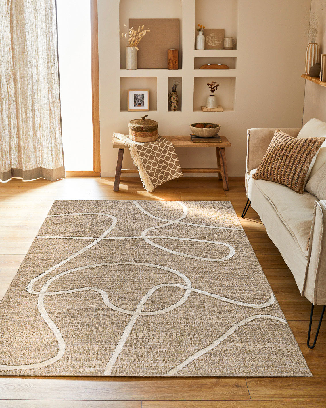 Tapis Palma 9494 - Motif Graphique - Blanc - Intérieur