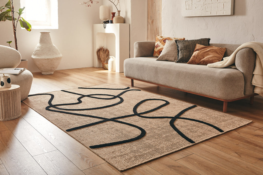 Tapis Palma 9492 - Motif Graphique - Noir - Intérieur