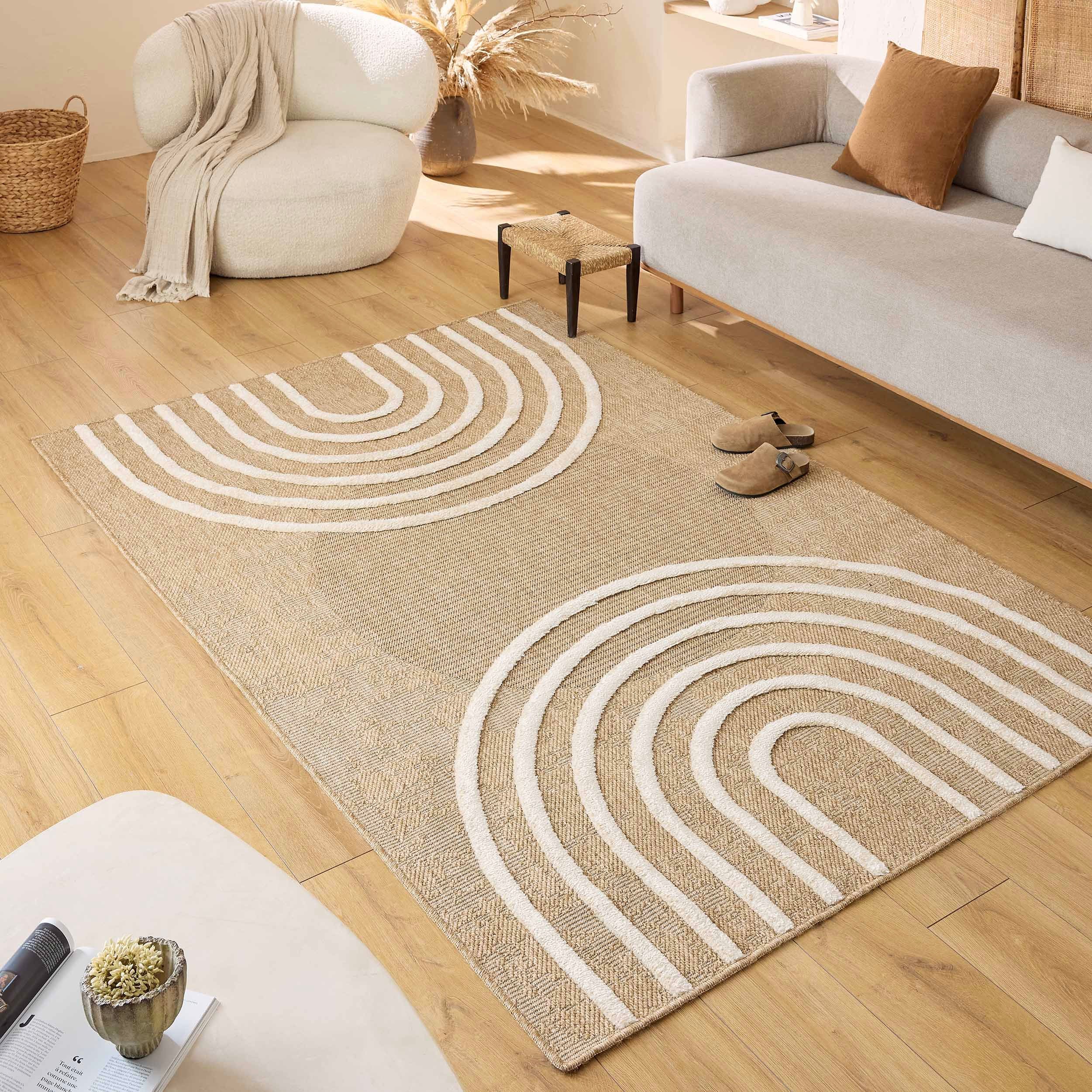 Tapis Palma 9495 - Motif Graphique - Blanc - Intérieur