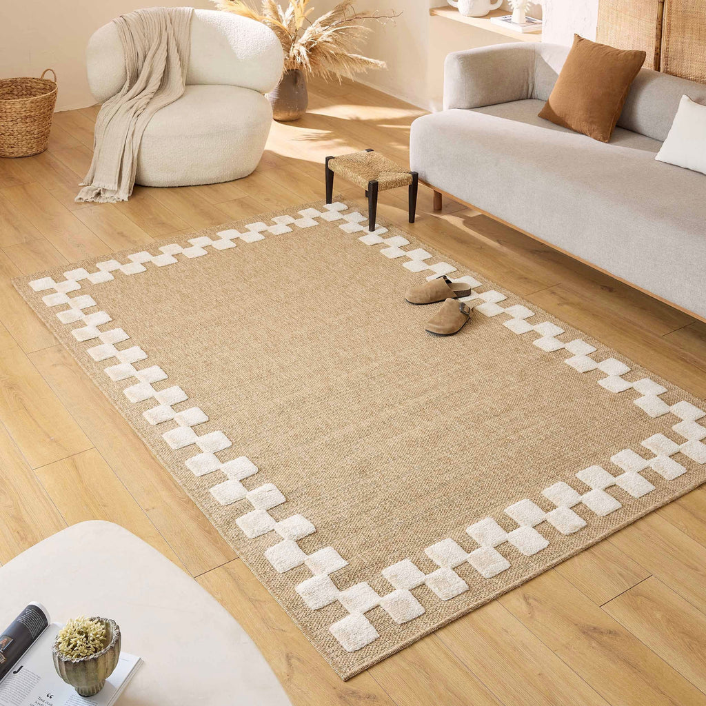 Tapis Palma 9496 - Motif Graphique - Blanc - Intérieur