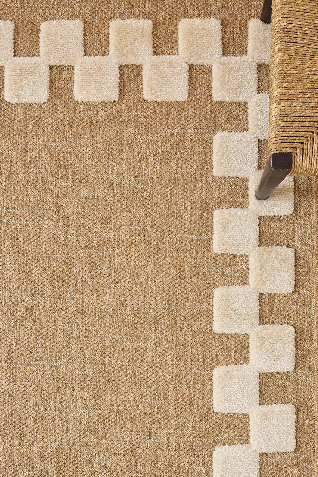 Tapis aspect jute - Palma - Motif bordure de damier (Copie) PALMA