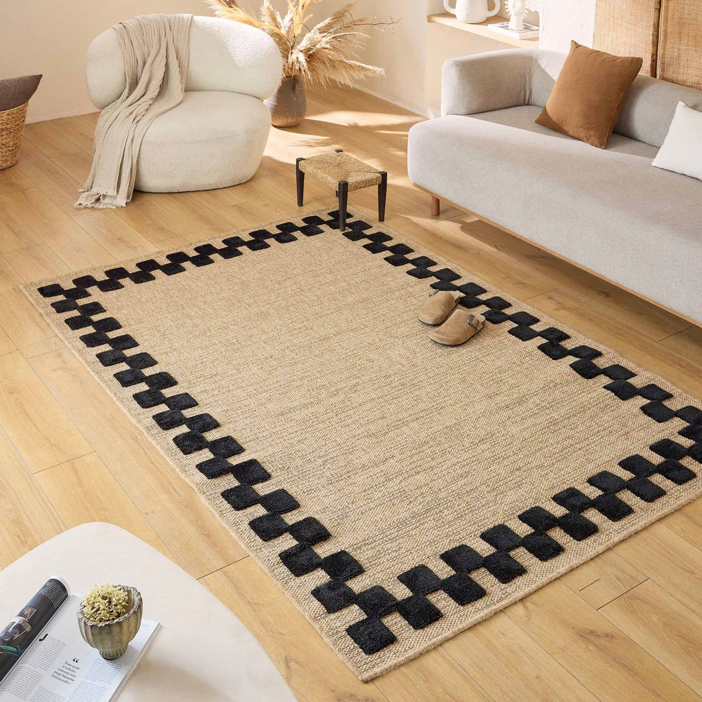 Palma - Tapis D'Intérieur - Polypropylène Et Polyester - Noir