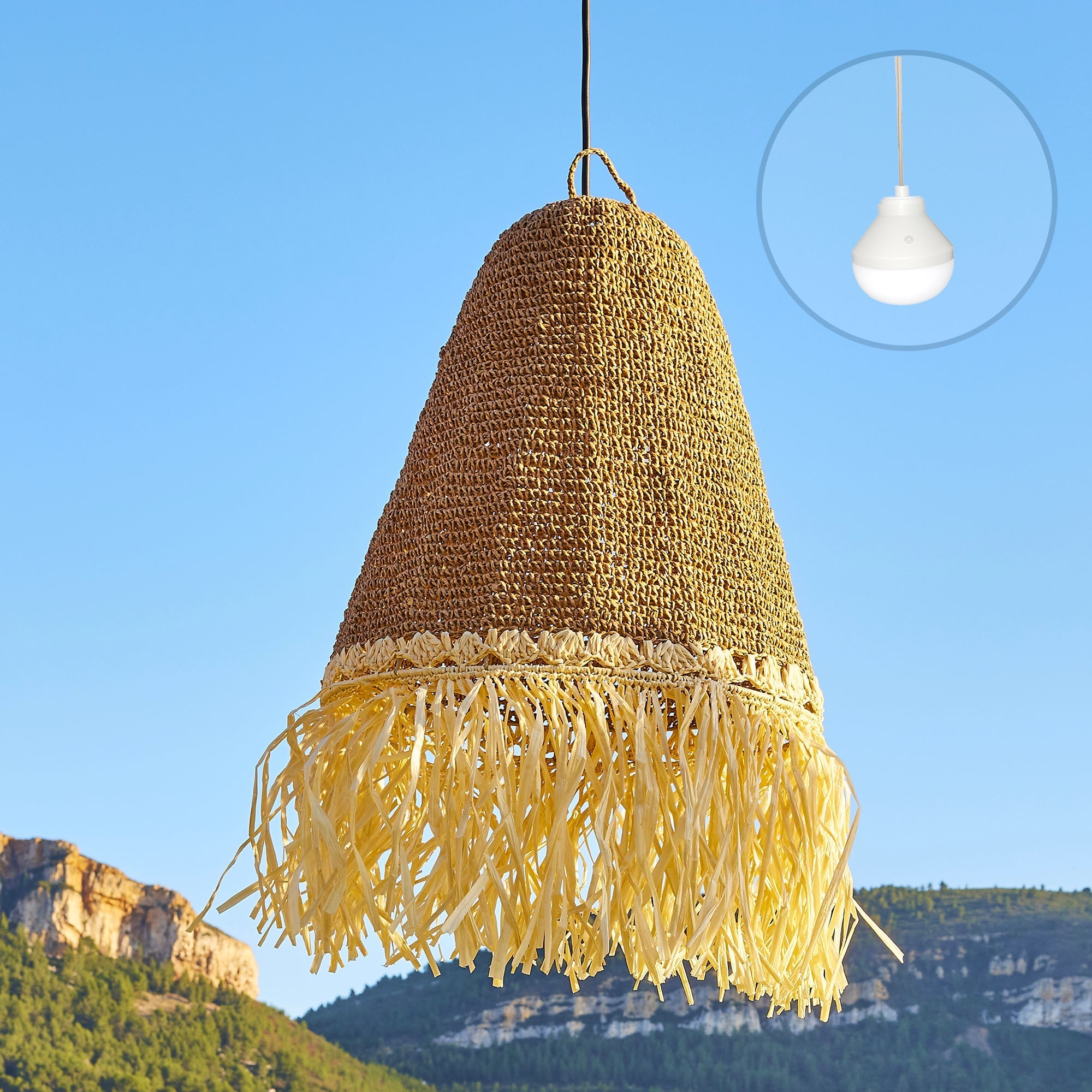 Paloma - Suspension Sans Fil - Herbe Marine - Beige
