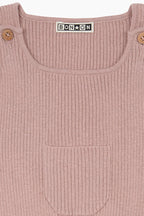 Salopette - Naissance Rose Bébé En Maille