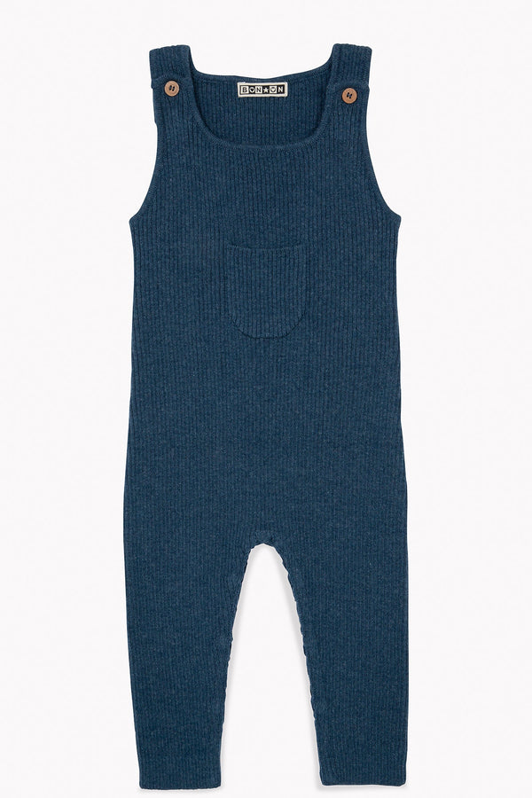 Salopette - Naissance Bleu Bébé En Maille